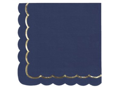 Ναυτικό Μπλε με Χρυσοτυπία Χαρτοπετσέτες (16τμχ)