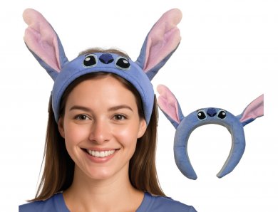 Blue Headband with Pink Ears