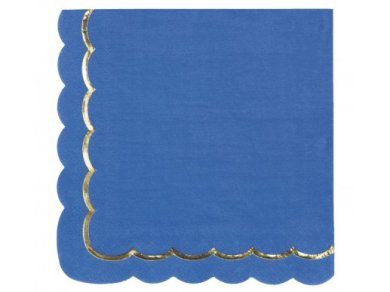 Blue Luncheon Napkins with Gold Foiled Edging (16pcs)