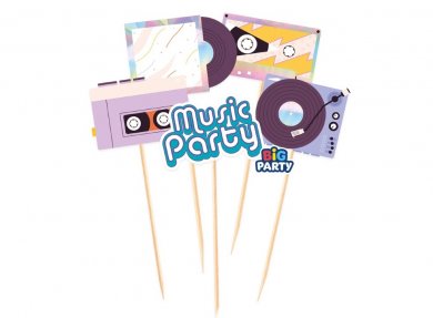 Music Party Διακοσμητικές Οδοντογλυφίδες (5τμχ)