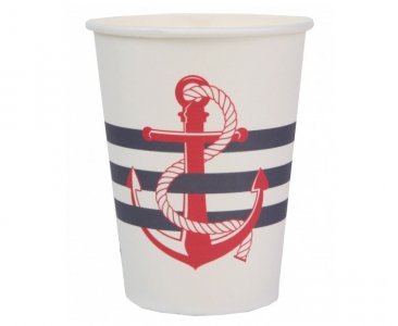 Navy with Red Anchor Paper Cups (10pcs)