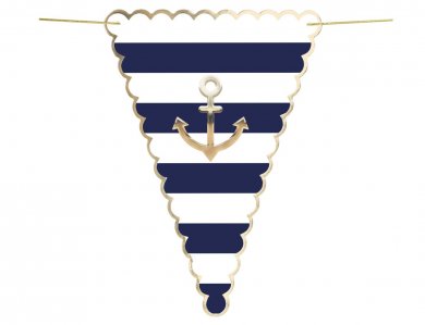 Navy and Gold Anchor Flag Bunting (3m)