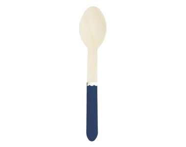 Navy Blue Wooden Spoons with Gold Foiled Details (8pcs)