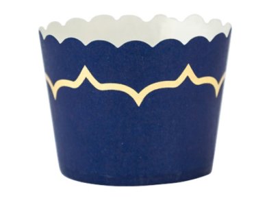 Navy Blue with Gold Foiled Design Cupcake Cases (20pcs)