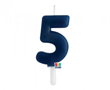 Navy Blue Number 5 Cake Candle (7cm)
