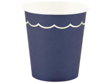 Navy Blue Paper Cups with Gold Foiled Detail (8pcs)