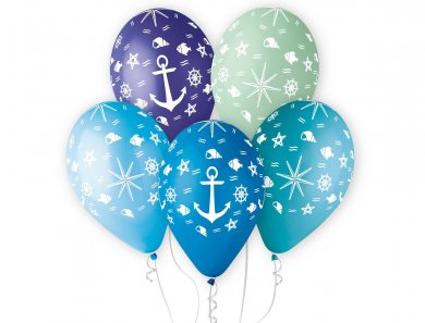 Navy Theme Blue Latex Balloons (5pcs)