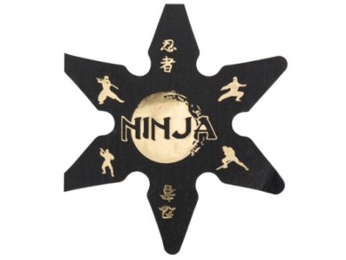 Ninja Shiruken Shaped Black Napkins (16pcs)