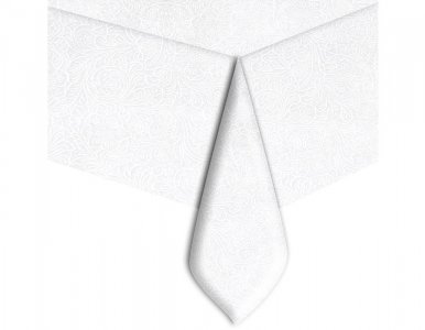 Non Woven White Embossed Tablecover (160cm x 260cm)