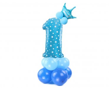 Νούμερο 1  Prince Μπλε Σύνθεση με Μπαλόνια (110εκ)