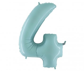 Νούμερο 4 Super Shape Μπαλόνι σε Γαλάζιο Παστέλ Χρώμα (100εκ)