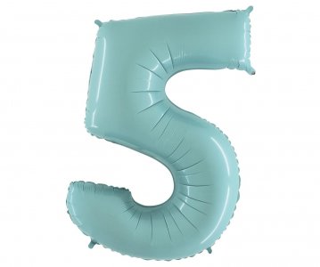 Νούμερο 5 Super Shape Μπαλόνι σε Γαλάζιο Παστέλ Χρώμα (100εκ)