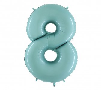 Number 8 Super Shape Balloon in Pale Blue Color (100cm)