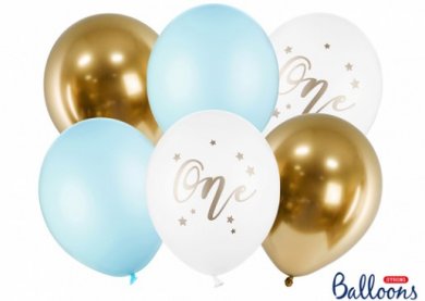 Number 1 Boy Latex Balloons (6pcs)