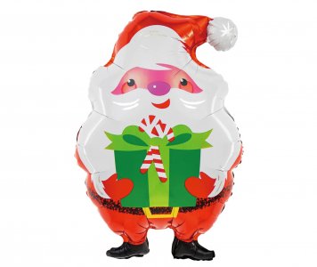 Santa with Present Super Shape Foil Balloon (66cm)