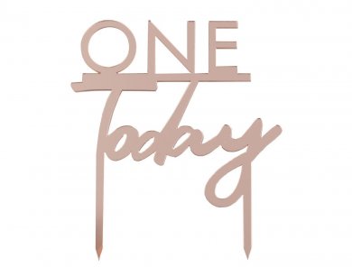 One Today Ροζ Χρυσό Διακοσμητικό για Την Τούρτα (11εκ x 10εκ)