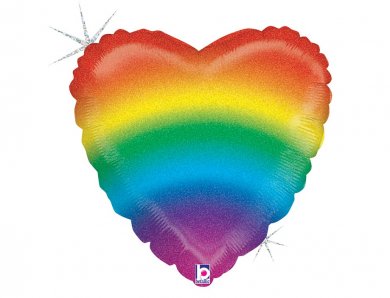Rainbow Heart Foil Balloon (45cm)