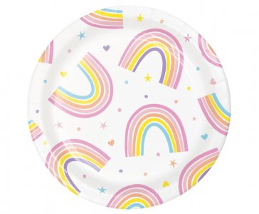 Rainbow Small Paper Plates (8pcs)