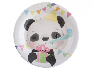 Panda with Balloons Large Paper Plates (10pcs)