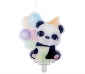 Panda with Balloons Cake Candle