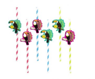 Toucan Parrots Paper Straws (6pcs)