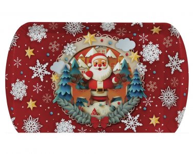 Traditional Christmas with Santa Reusable Tray (39cm x 24cm)