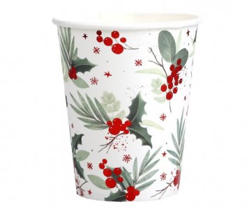 Traditional Mistletoe Paper Cups (10pcs)