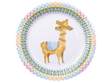 Traditional Llama Large Paper Plates (6pcs)