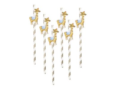 Traditional Llama Gold Paper Straws (6pcs)
