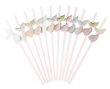 Pastel Mermaid Paper Straws (12pcs)