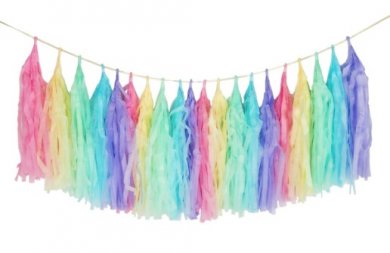 Pastel Colorful Garland with Large Tassels (2,5m)