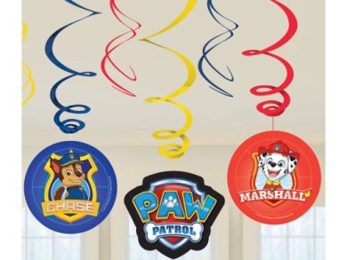Paw Patrol Swirl Decorations (6pcs)