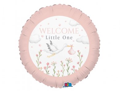 Πελαργός Ροζ Welcome Little One Foil Μπαλόνι (45εκ)