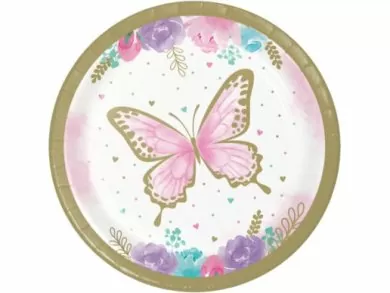 Butterfly Small Paper Plates (8pcs)