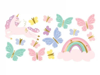 Butterflies and Unicorn Tattoos (15pcs)