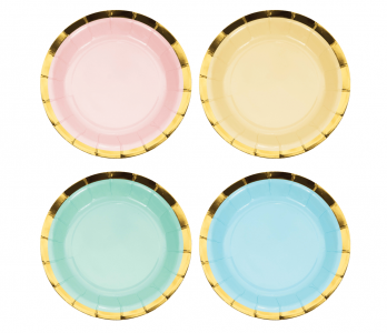 Pick and Mix Pastel with Gold Foiled Details Small Paper Plates (8pcs)