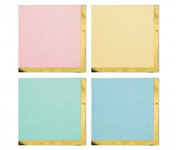Pick and Mix Pastel with Gold Foiled Details Beverage Napkins (16pcs)