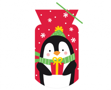 Penguin Red Shaped Cello Bags (20pcs)