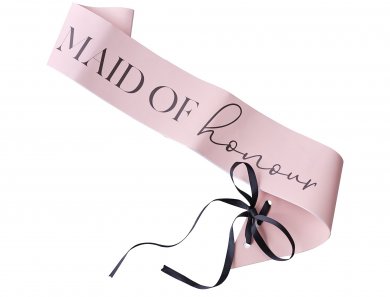 Pink and Black Maid of Honor Κορδέλα