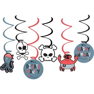 Pirate Party Swirl Decorations (6pcs)