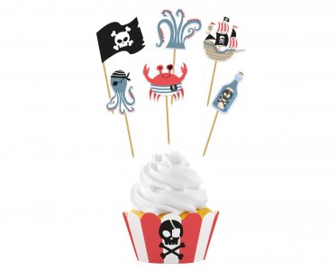 Pirate Party Σετ για Cupcakes (6τμχ)