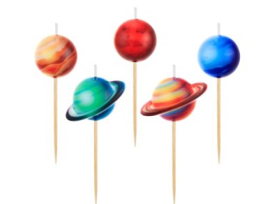 Planets Cake Candles (5pcs)