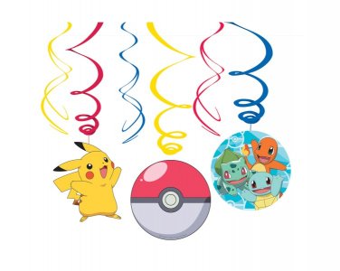 Pokémon Swirl Decorations (6pcs)