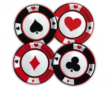 Poker Small Paper Plates (8pcs)