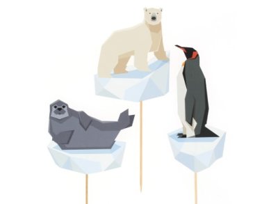 Eco Polar Bear Cake Toppers (3pcs)