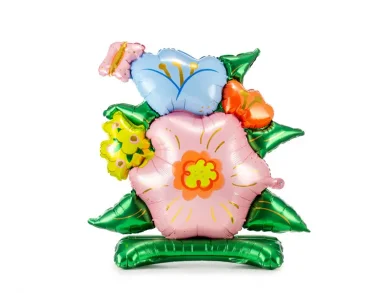 Colorful Flowers Self-Standing Foil Balloon (86cm x 80cm)
