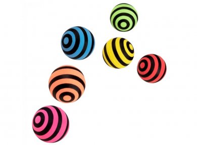 Colorful Bouncing Balls with Black Stripes (6pcs)