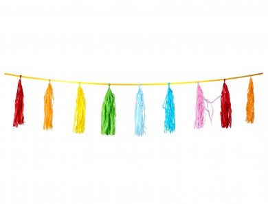 Πολύχρωμη Γιρλάντα με Μεγάλα Tassel (300εκ)