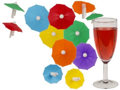 Πολύχρωμες Ομπρελίτσες Glass Markers από Σιλικόνη (6τμχ)