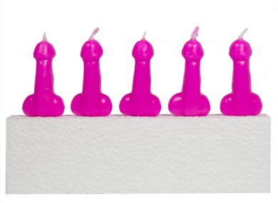 Willy's Hot Pink Cake Candles (5pcs)